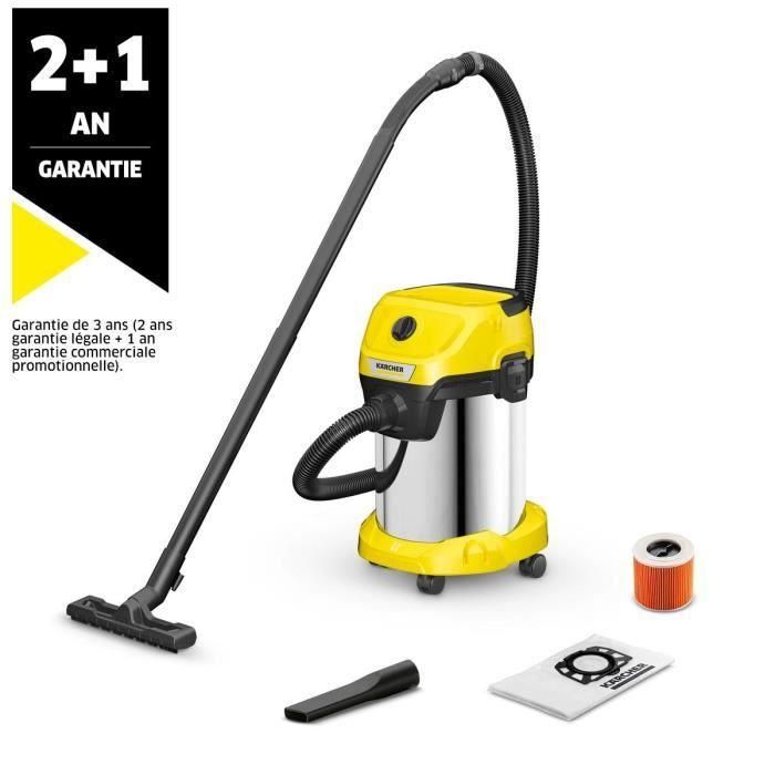 Karcher WD 3 S V-19/4/20 Aspirador en seco y húmedo, Depósito 19L Acero Inoxidable, 1000W, Función Soplador para Limpieza Interior/Exterior 0 Karcher WD 3 S V-19/4/20 Aspirador en seco y húmedo, Depósito 19L Acero Inoxidable, 1000W, Función Soplador para Limpieza Interior/Exterior 0