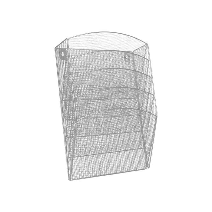 Q-connect Expositor Mural de Pared con 5 Bandejas DIN A4 Plateado Metalico 9,3x31,5x44 cm 1
