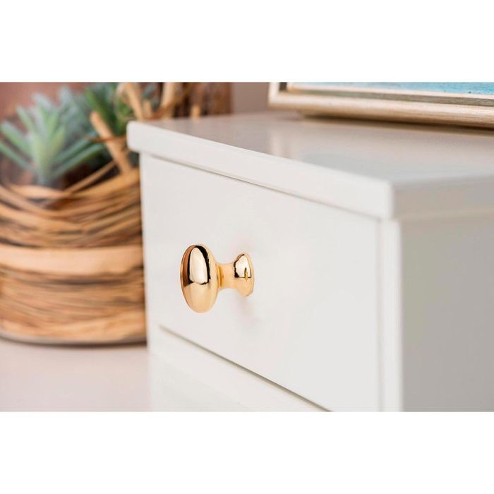 Rei Pomo Redondo para Mueble Zamak Acabado Oro Mod. 760 Ø25mm Blister 4 Unidades 2