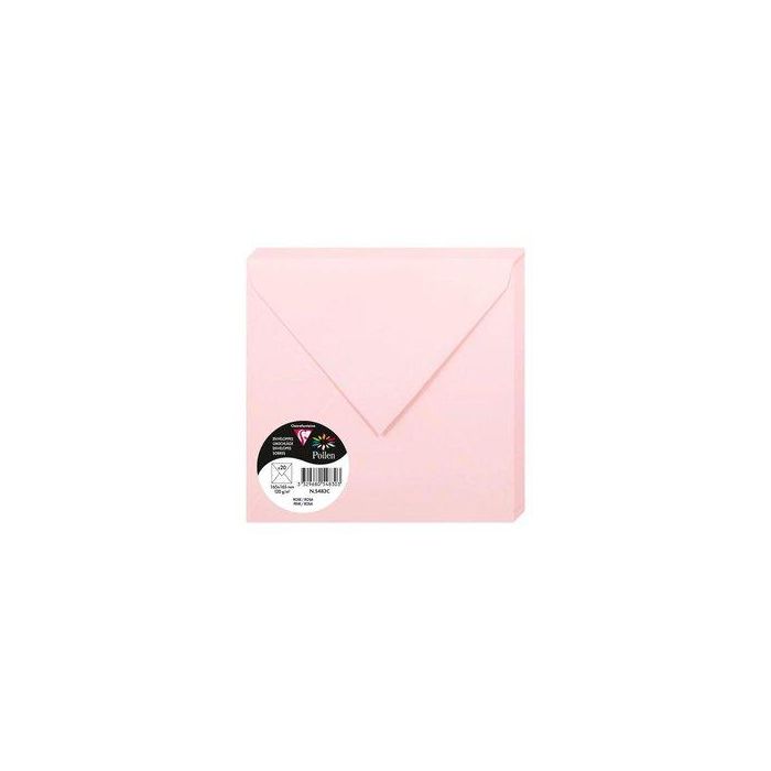 Sobre Clairefontaine Pollen 165X165 120G Rosa Paquete De 20