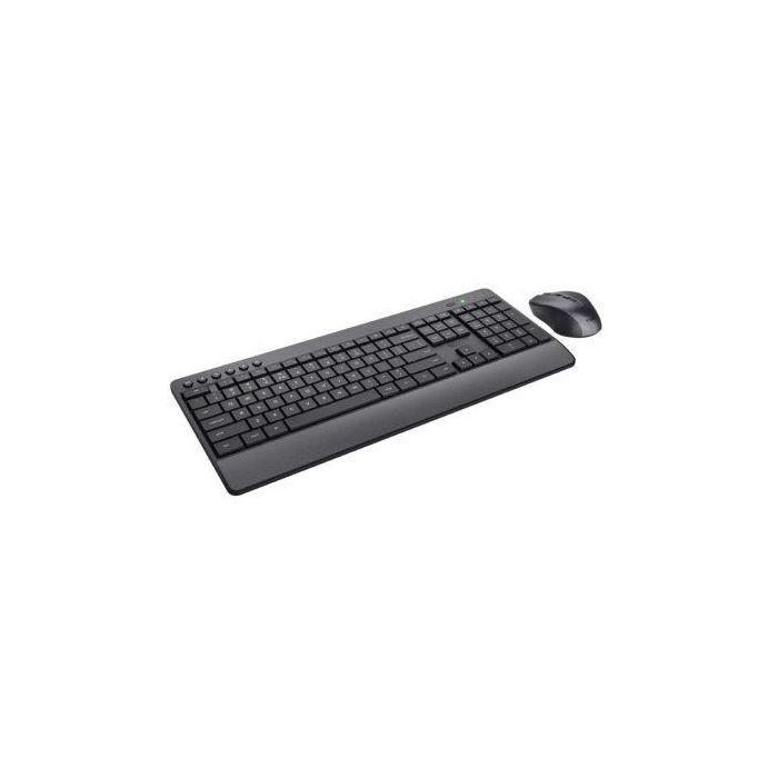Trust 24531 Teclado y Ratón Trezo Comfort Inalámbricos, Silenciosos, Reposamuñecas, 85% Reciclado para PC/Mac/Chrome OS 2