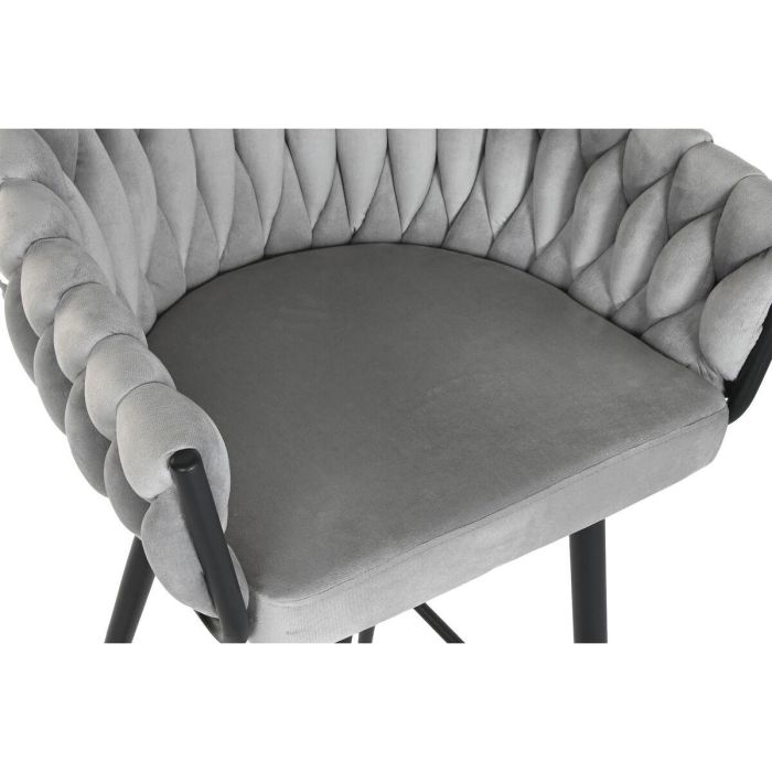 Taburete Moderno DKD Home Decor Gris Negro 53 x 101 x 58 cm 4 Taburete Moderno DKD Home Decor Gris Negro 53 x 101 x 58 cm 4