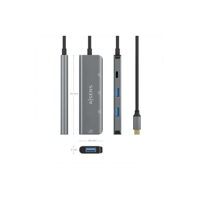 Hub USB Tipo-C Aisens A109-0764/ 3xUSB/ 1xUSB Tipo-C/ Gris 3 Hub USB Tipo-C Aisens A109-0764/ 3xUSB/ 1xUSB Tipo-C/ Gris 3