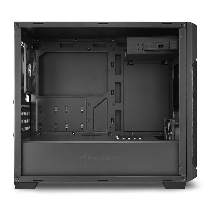 Sharkoon V1000 Caja Micro-ATX Mini Tower Negra con 2 Ventiladores Preinstalados y Túnel para Fuente de Alimentación 4 Sharkoon V1000 Caja Micro-ATX Mini Tower Negra con 2 Ventiladores Preinstalados y Túnel para Fuente de Alimentación 4