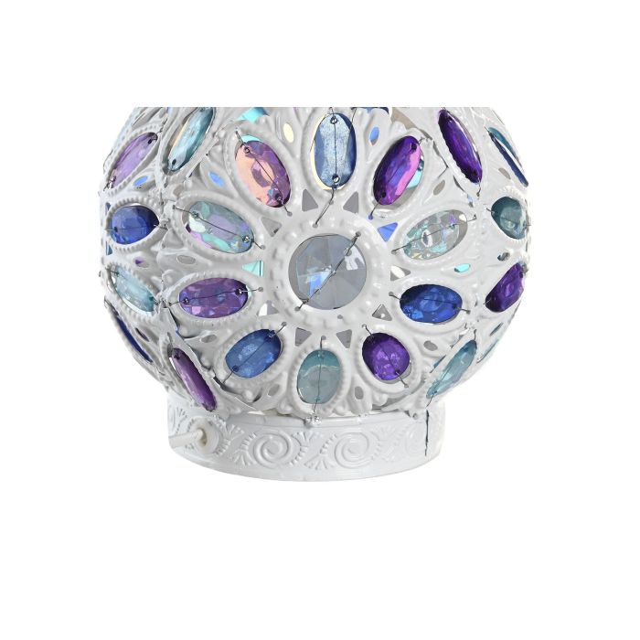 DKD Home Decor Lámpara Sobremesa Árabe Blanco Multicolor Metal y Acrílico 19 x 33 x 19 cm 1