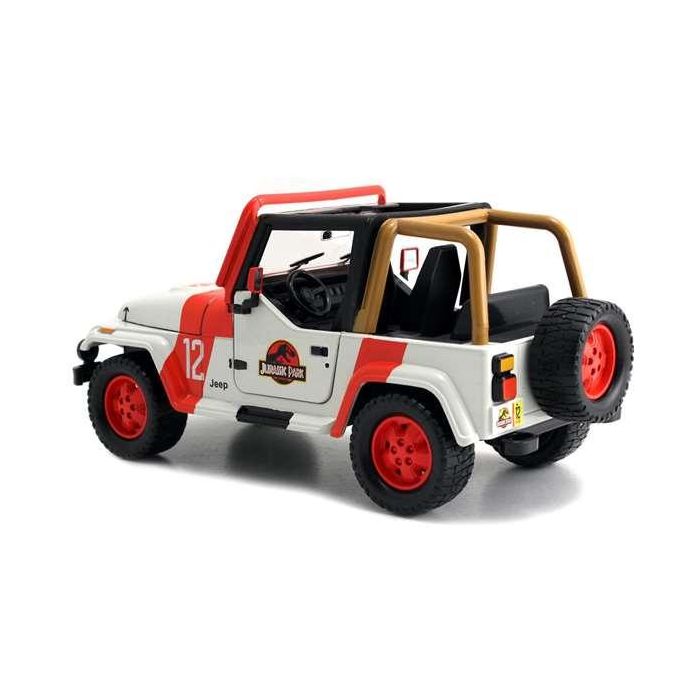 Jada Jurassic Park Jeep Wrangler Escala 1:24 Coche Metal Rueda Libre Apertura Puertas Capo Neumaticos Goma 253253005 8
