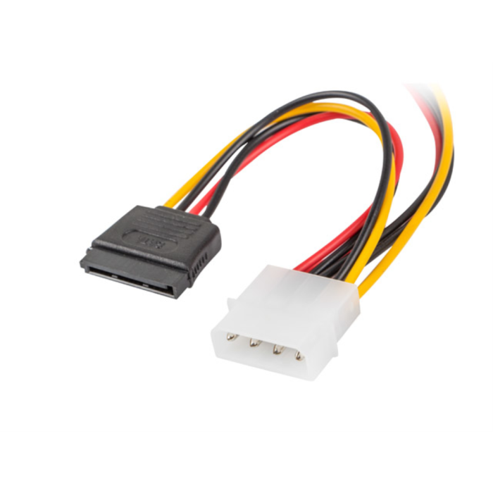 Lanberg Cable de Alimentación Molex a SATA x2, 15 cm, Conectores Molex Macho y SATA Hembra