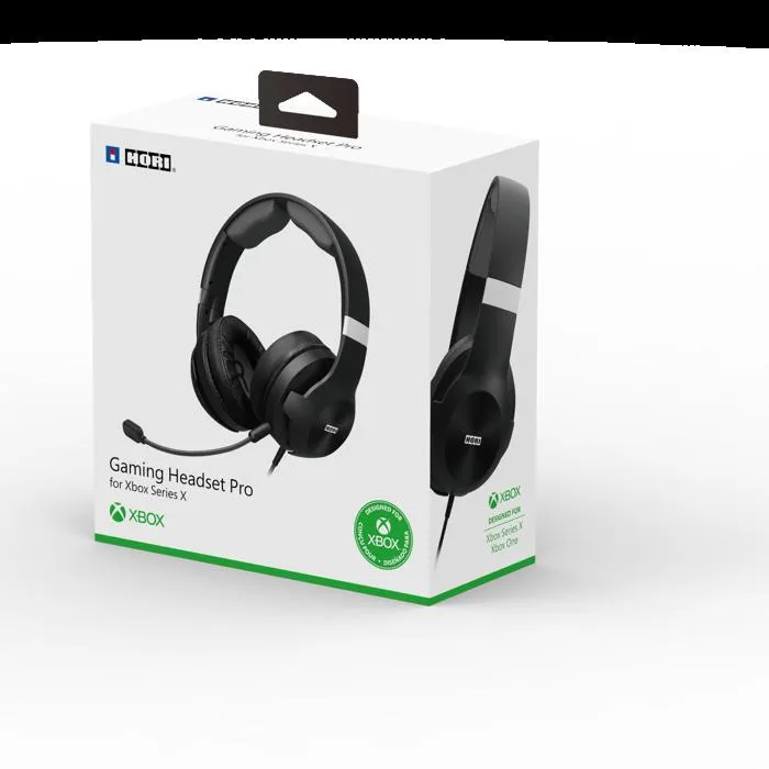 Hori Pro Gaming Auriculares con Cable para Xbox Series X/S, Xbox One, PC, Micrófono Desmontable, Negro - Modelo HOR0810050910224