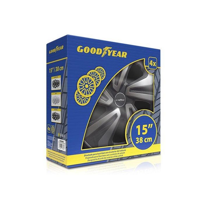 Goodyear GOD9085 Tapacubos Montreal Bicolor 15" Negro-Plata 4 Unidades 1