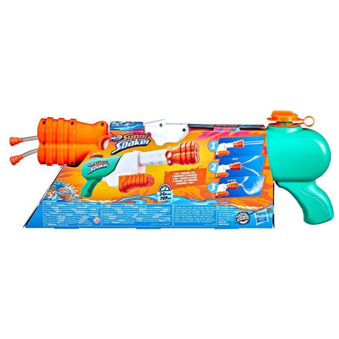 HASBRO Super Soaker Hydro Frenzy Lanza de Agua con 2 Tubos y Boquilla Ajustable, Capacidad 709ml, +6 Años 2