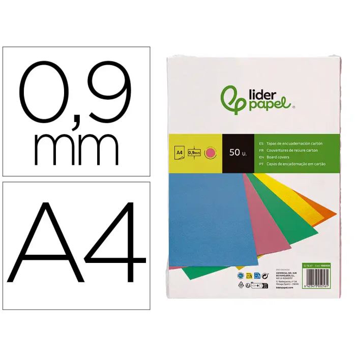 Liderpapel Tapa Encuadernación Cartón A4 Rosa Fluor 0,9mm Paquete 50 Unidades 0 Liderpapel Tapa Encuadernación Cartón A4 Rosa Fluor 0,9mm Paquete 50 Unidades 0