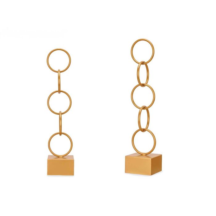 Figura Aros Oro Grande Giftdecor 12.5x60.5x12.5 cm - Metal (8 Unidades)