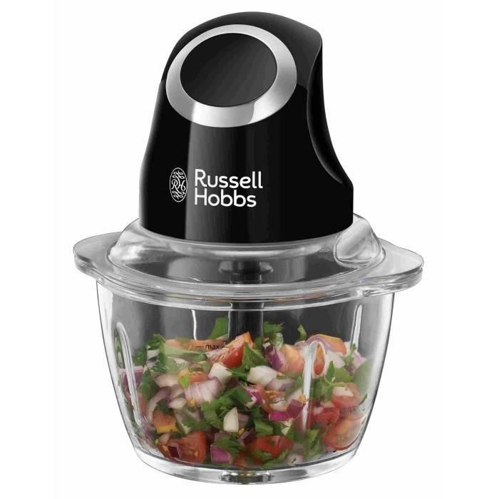 Mini Picadora - RUSSELL HOBBS - Desire 24662-56 - 200 W - Recipiente de cristal 1 L - Cuchillas de acero inoxidable - Negro mate Mini Picadora - RUSSELL HOBBS - Desire 24662-56 - 200 W - Recipiente de cristal 1 L - Cuchillas de acero inoxidable - Negro mate