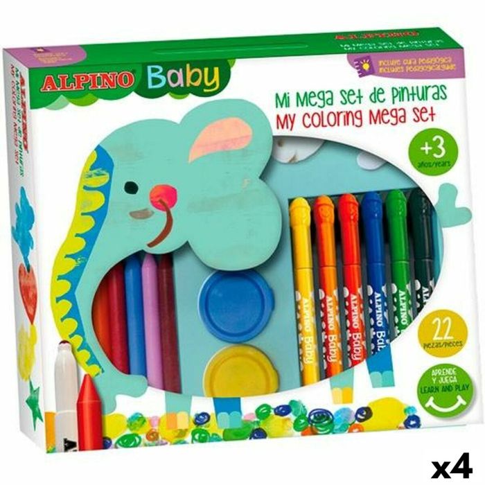 Set de pintura Alpino Baby Multicolor 36 Piezas (4 Unidades) 0 Set de pintura Alpino Baby Multicolor 36 Piezas (4 Unidades) 0
