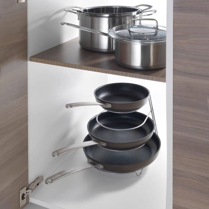 Organizador de sartenes Confortime, 24.5 x 27 x 23 cm, color gris (12 Unidades) 4 Organizador de sartenes Confortime, 24.5 x 27 x 23 cm, color gris (12 Unidades) 4