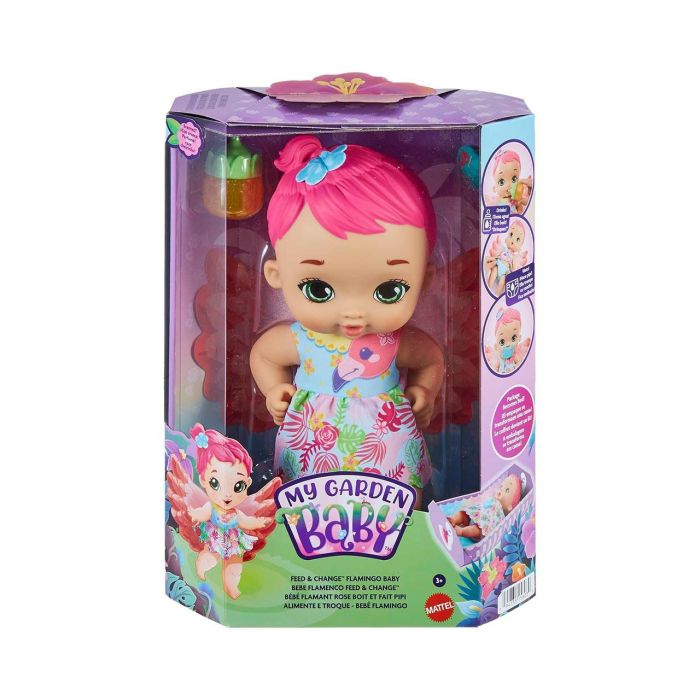 Mattel My Garden Baby Mi Primer Bebé Flamenco Rosa HPD12 Muñeca Juguete +3 años 1