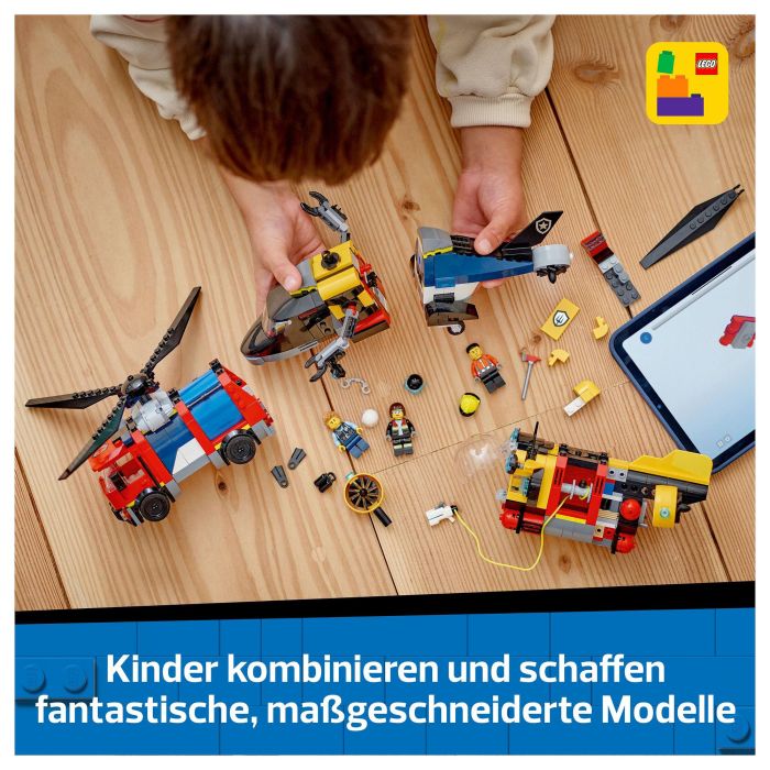 LEGO 60462 Helicóptero, Cami3n Bomberos Y Submarino