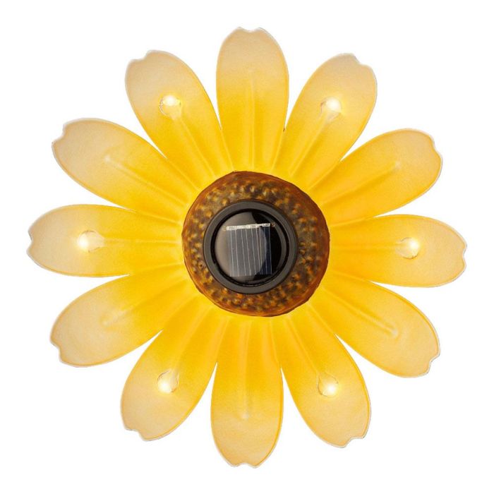 Luz solar metalica con forma de flor ø14x4cm colores surtidos 3