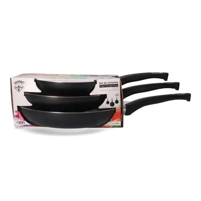 Gourmet Kitchen Set 3 sartenes antiadherentes Basic Line 20/24/28 cm para inducción, vitrocerámica, gas y eléctrica 1 Gourmet Kitchen Set 3 sartenes antiadherentes Basic Line 20/24/28 cm para inducción, vitrocerámica, gas y eléctrica 1