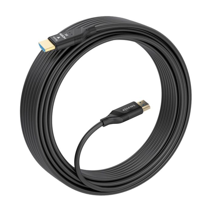 AISENS - CABLE HDMI V2.1 AOC ULTRA ALTA VELOCIDAD / HEC 8K@60HZ 4K@120HZ 4:4:4 48GBPS, A/M-A/M, NEGRO, 15M 4