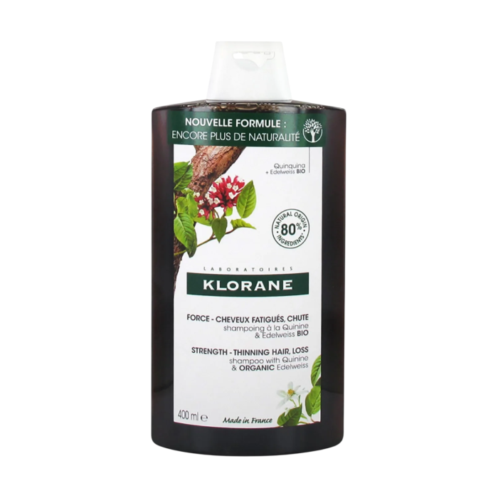 Klorane Champú Anticaída A La Quinina y Edelweiss BIO 400 ml Fortalece el Cabello Débil