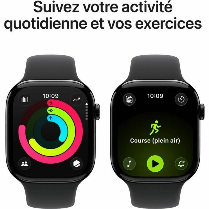 Apple Watch S11 Aluminium 46mm Diamantschwarz (Sportarmband negro) S/M, GPS, OLED Retina, 64 GB, watchOS 11 12