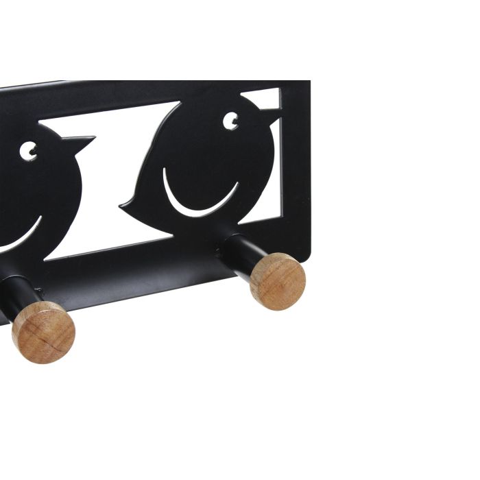 DKD Home Decor Perchero Basicos Negro Blanco Metal y MDF 28.5 x 9.5 x 16 cm (2 Unidades) 2