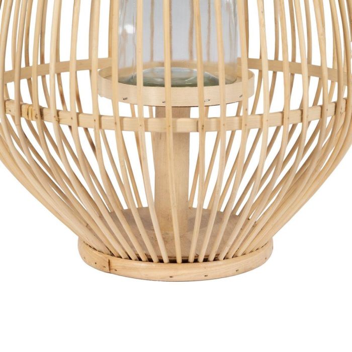 Farol Natural Bambú Cristal 30 x 30 x 55 cm 4