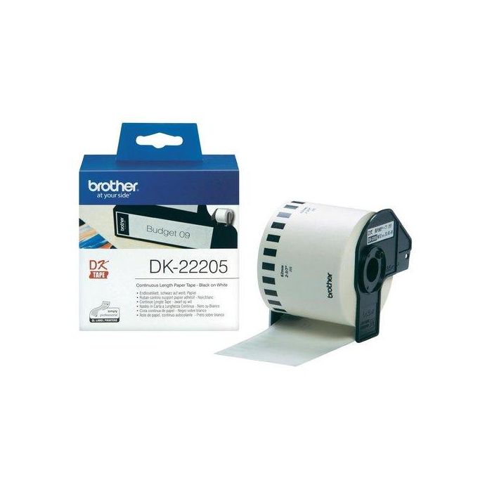 Etiquetas Brother Continua Papel Blanco 62 Mm Rollo 30,48 M (Dk22205)