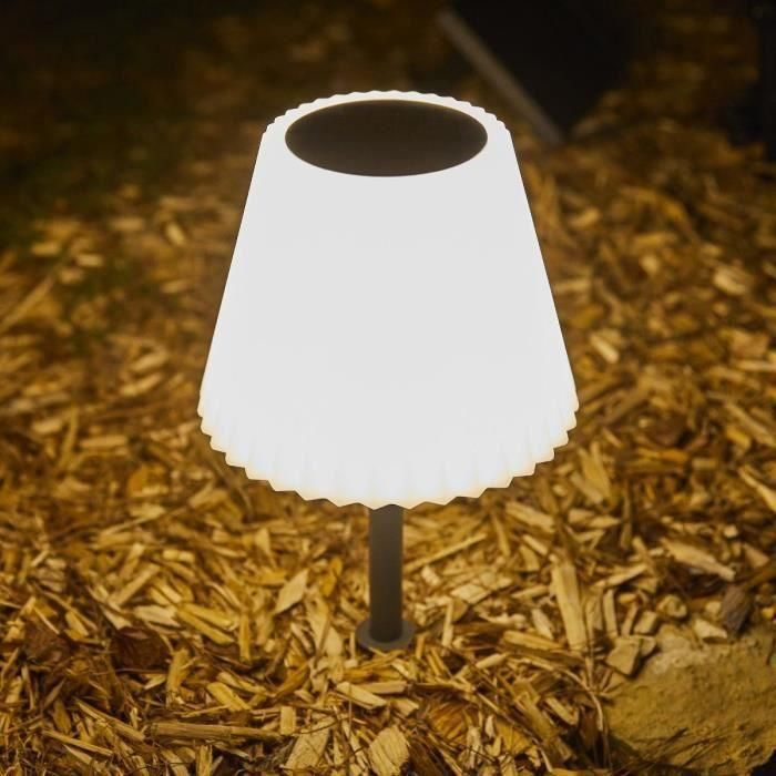 Lámpara de mesa solar 2 en 1 para plantar o colocar - LUMISKY - BOUFFANT - H62 cm - LED blanco regulable 2