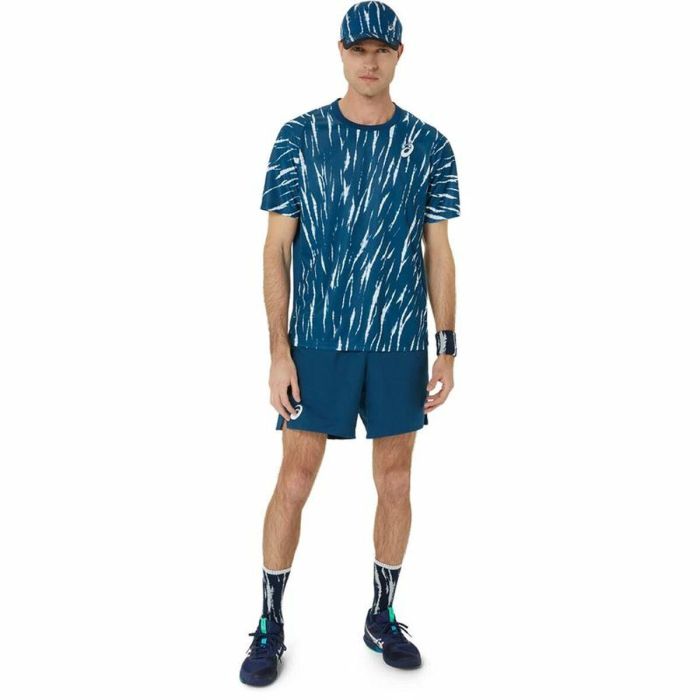Camiseta Deportiva de Manga Corta Asics Game Ss Top Azul Tenis 2
