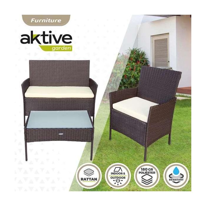 Conjunto de sofá(104x58x84 cm) + 2 sillones (57,5x58x84 cm) + mesa (71x41x39 cm) aktive 5 Conjunto de sofá(104x58x84 cm) + 2 sillones (57,5x58x84 cm) + mesa (71x41x39 cm) aktive 5