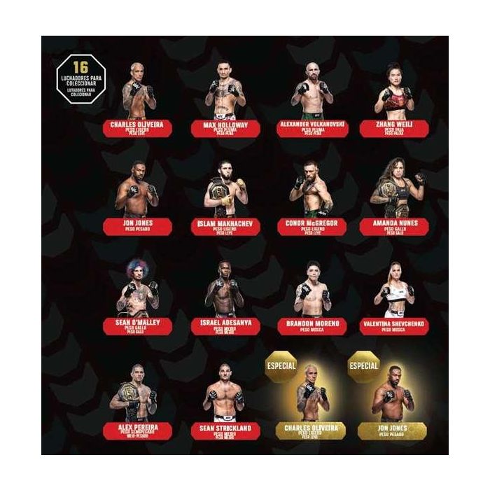 Figura articulada ufc punching bag 7,5 cms + set lucha 2