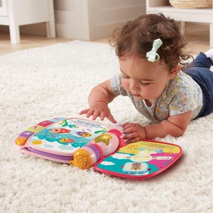Vtech Baby Libro Musical Parlante Súper Encantado Gatitos Bebés 6-36 Meses Rosa con Piano, Canciones y Texturas 3