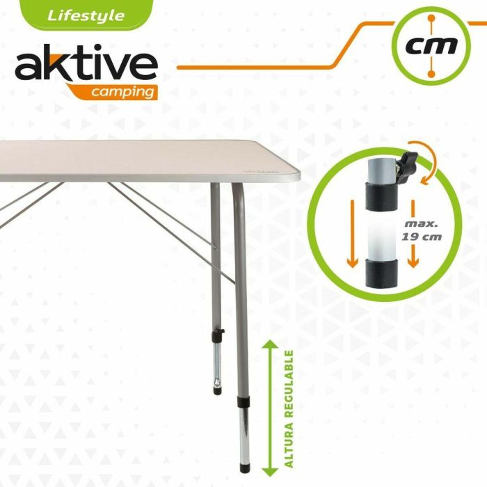 Mesa de camping regulable en altura 80x60xh50/69 cm 4 Mesa de camping regulable en altura 80x60xh50/69 cm 4
