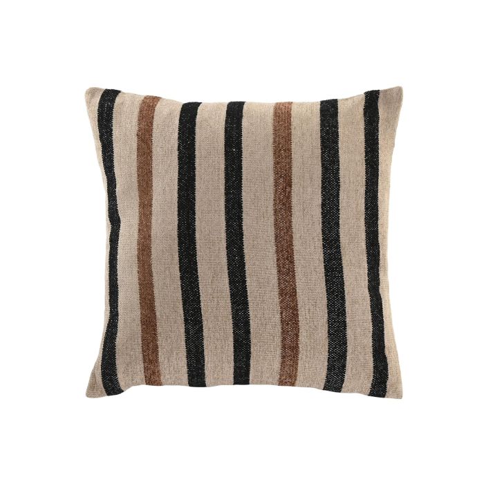 DKD Home Decor Cojín Tradicional de Algodón y Velvet Natural Marrón 45x45 cm (2 Unidades) Tejido Polyester