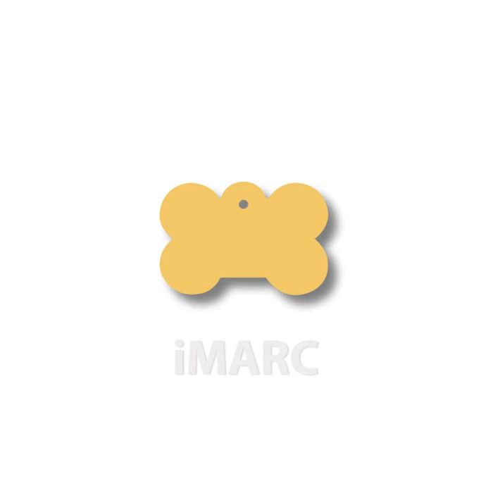 Placa identificativa para collar Imarc Bone Amarillo 2