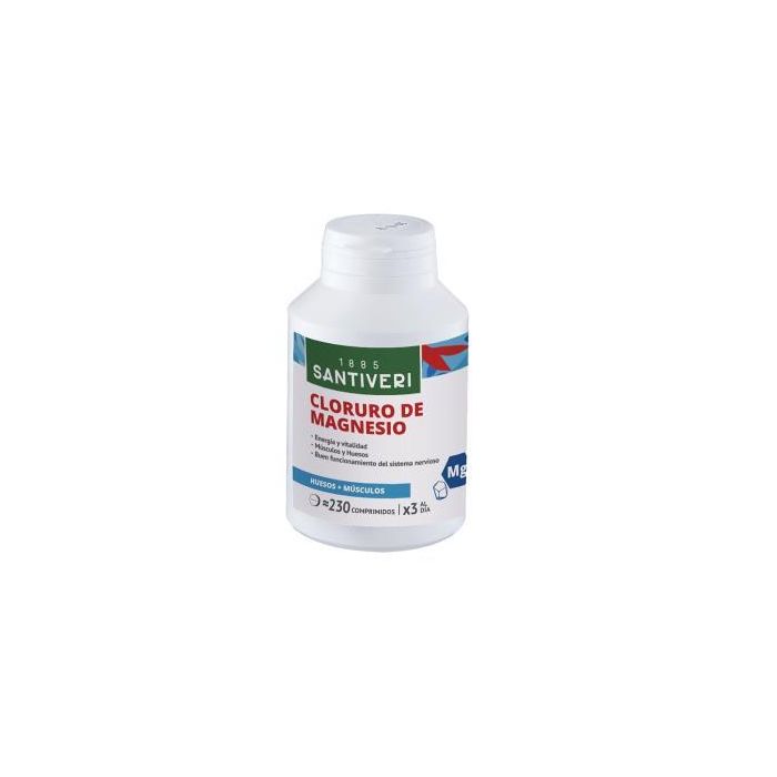 Santiveri Cloruro de Magnesio 230 Comprimidos – Complemento Alimenticio con 100 mg de Magnesio por Comprimido