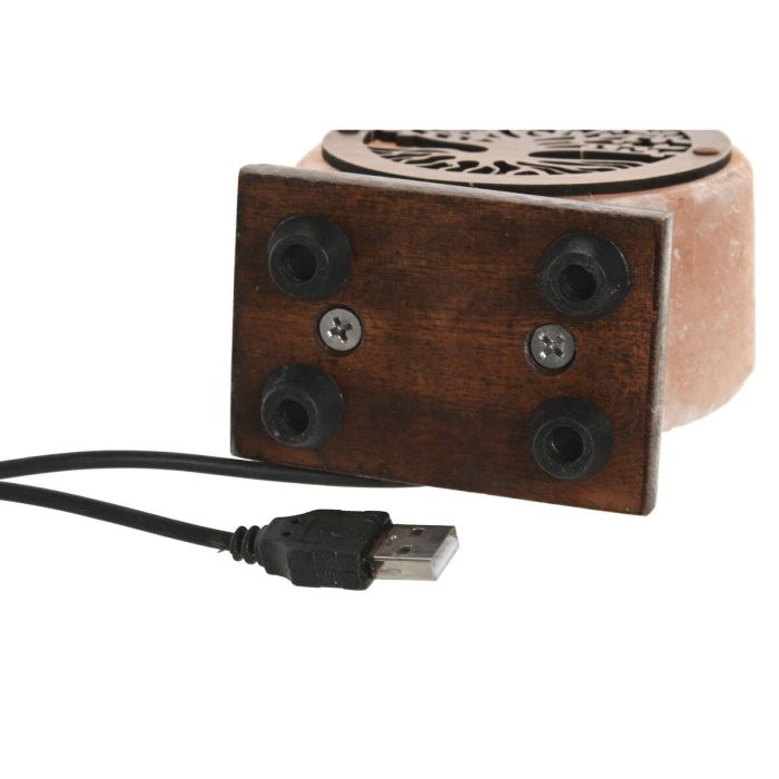 DKD Home Decor Lámpara Sobremesa Árabe Sal del Himalaya Rosa Marrón con Cable USB y LED 5.5 x 10.5 x 8.5 cm 1 DKD Home Decor Lámpara Sobremesa Árabe Sal del Himalaya Rosa Marrón con Cable USB y LED 5.5 x 10.5 x 8.5 cm 1