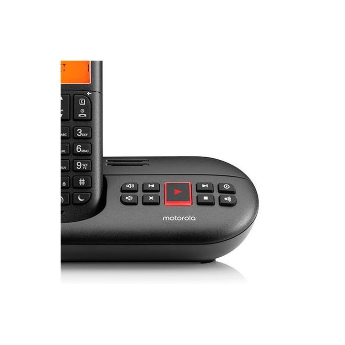 Motorola Teléfono Inalámbrico E211 Negro DECT Digital con Contestador y 30 Min de Grabación 1