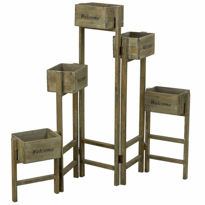 Soporte para Maceta Alexandra House Living Marrón Madera de Paulonia 15 x 90 x 124 cm Soporte para Maceta Alexandra House Living Marrón Madera de Paulonia 15 x 90 x 124 cm
