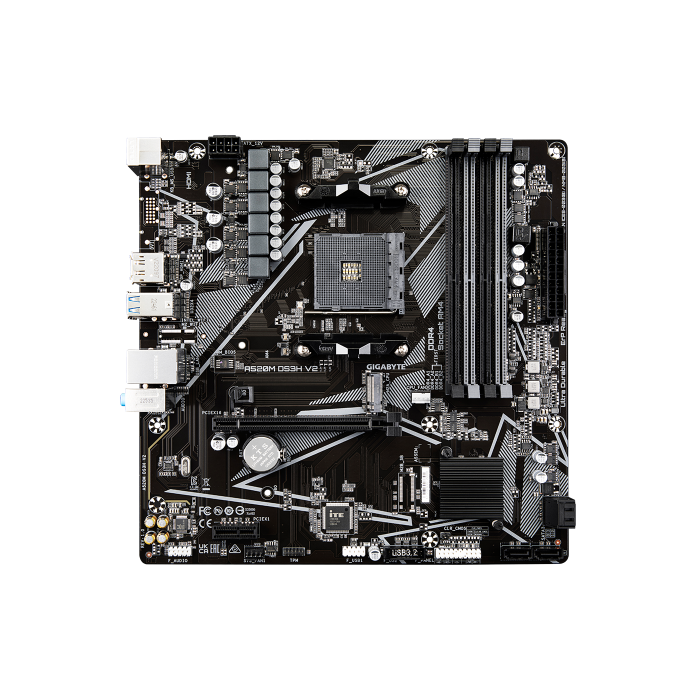 Gigabyte A520M DS3H V2 (rev. 1.0) Zócalo AM4 micro ATX Gigabyte A520M DS3H V2 (rev. 1.0) Zócalo AM4 micro ATX