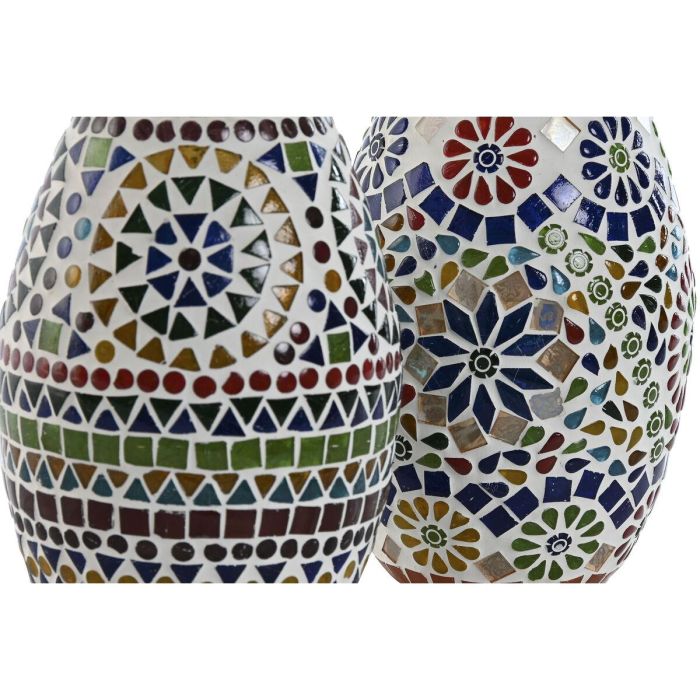 Lampara Sobremesa Shabby DKD Home Decor Multicolor 14 x 19 x 14 cm (2 Unidades) 3