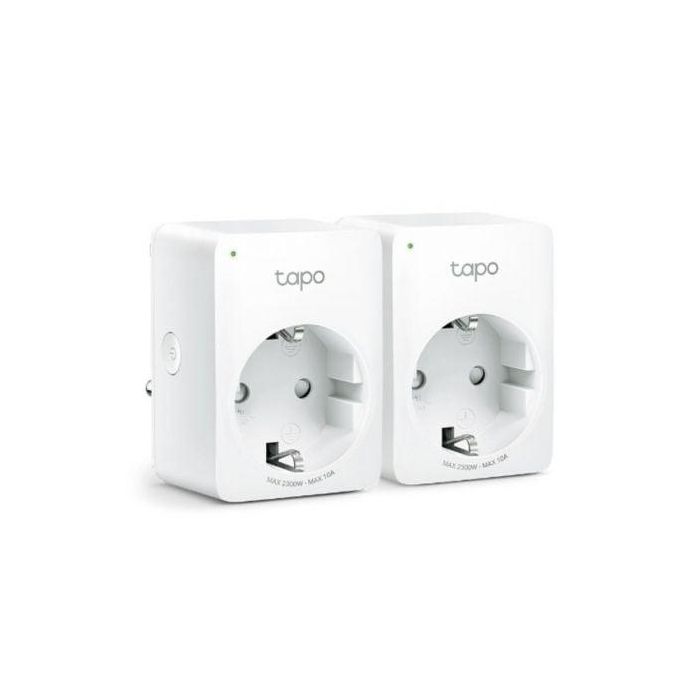 TP-Link Tapo P100 Enchufe Inteligente WiFi Pack 2 Control Voz Alexa Google Programable Temporizador Modo Vacaciones Compacto