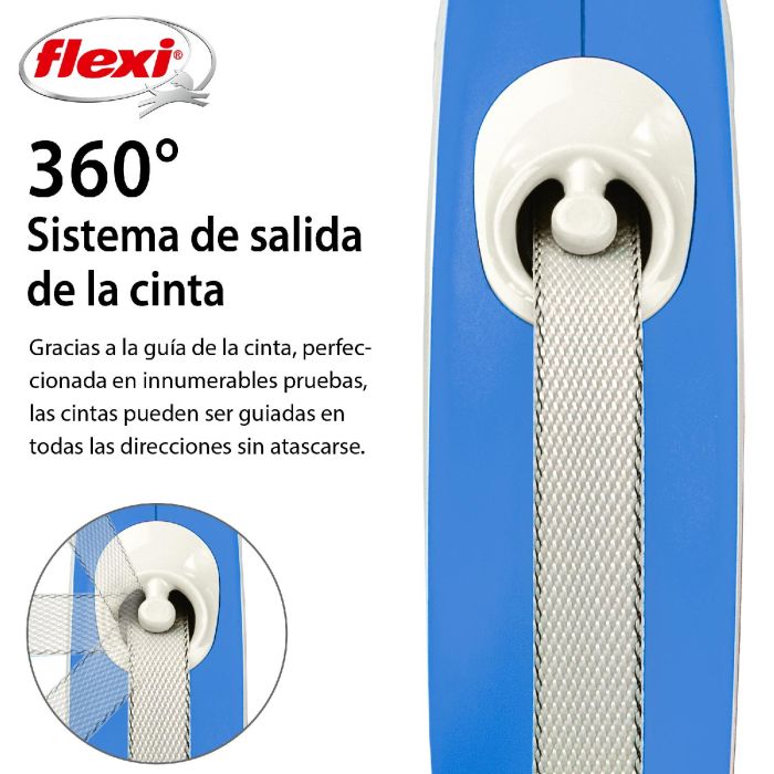 Flexi New Comfort M Correa Retráctil de Cinta para Perros 5 Metros Azul Bicolor, Freno Mejorado, Plástico Resistente para Paseos Seguros y Cómodos 3 Flexi New Comfort M Correa Retráctil de Cinta para Perros 5 Metros Azul Bicolor, Freno Mejorado, Plástico Resistente para Paseos Seguros y Cómodos 3