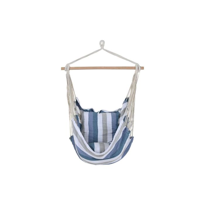 DKD Home Decor Silla Colgante para Terraza y Jardín, Rayas Azul y Blanco, Algodón Poliéster, Capacidad 100kg, 100x60x135 cm 2 DKD Home Decor Silla Colgante para Terraza y Jardín, Rayas Azul y Blanco, Algodón Poliéster, Capacidad 100kg, 100x60x135 cm 2