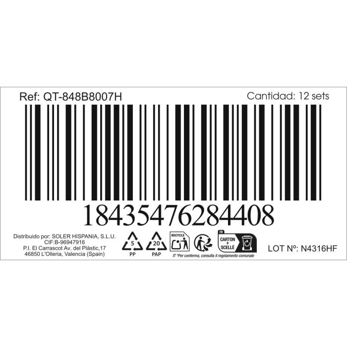 Set de 6 Cucharas Café Classic 1.5 mm - Inde (12 Cajas) 1 Set de 6 Cucharas Café Classic 1.5 mm - Inde (12 Cajas) 1