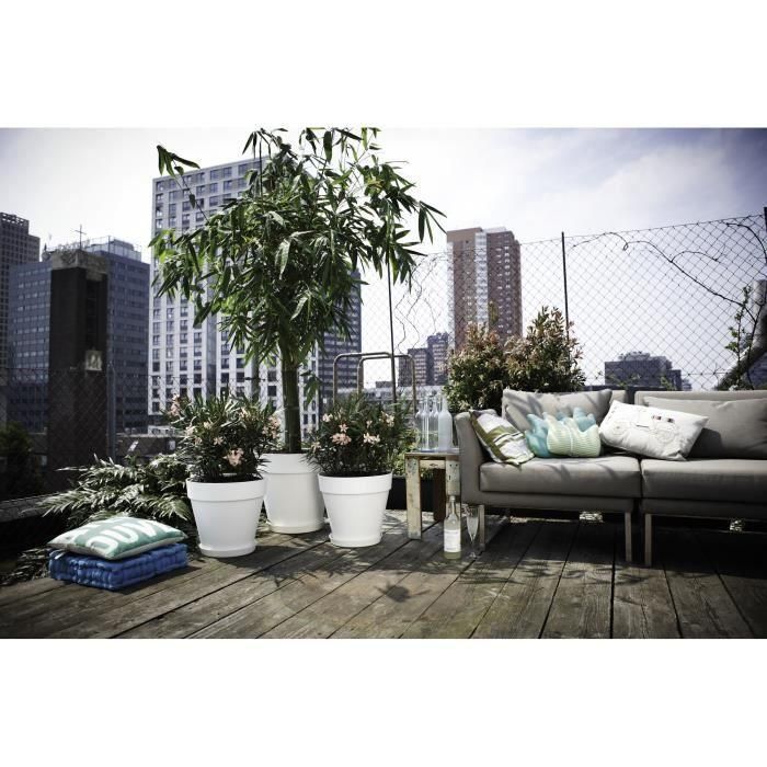 ELHO Maceta redonda con ruedas Loft Urban - Ø 40 cm - Blanco 2 ELHO Maceta redonda con ruedas Loft Urban - Ø 40 cm - Blanco 2