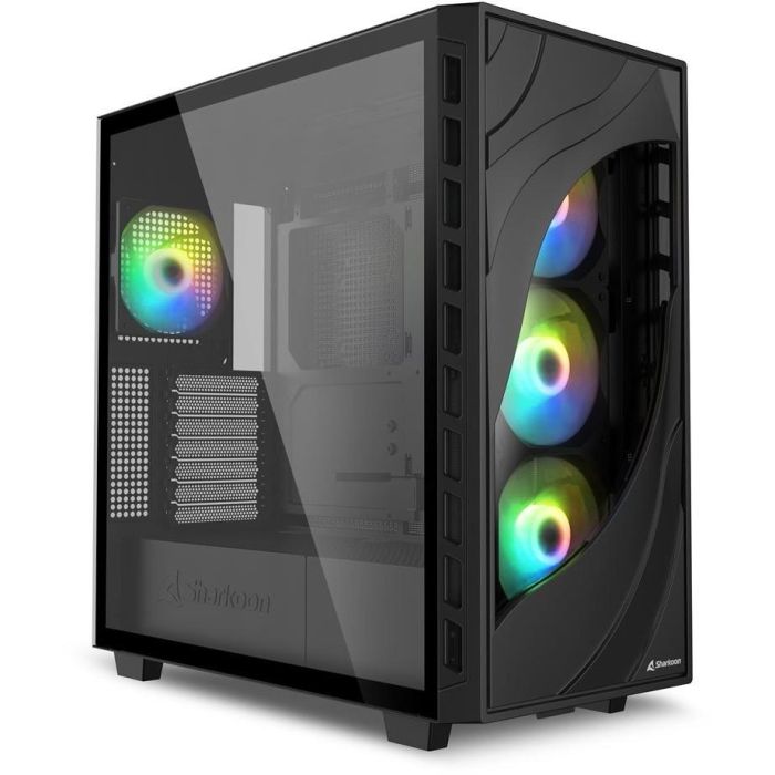 Sharkoon Rebel C80G RGB Caja de PC ATX Midi Tower Negra con Iluminación RGB para Gaming 9