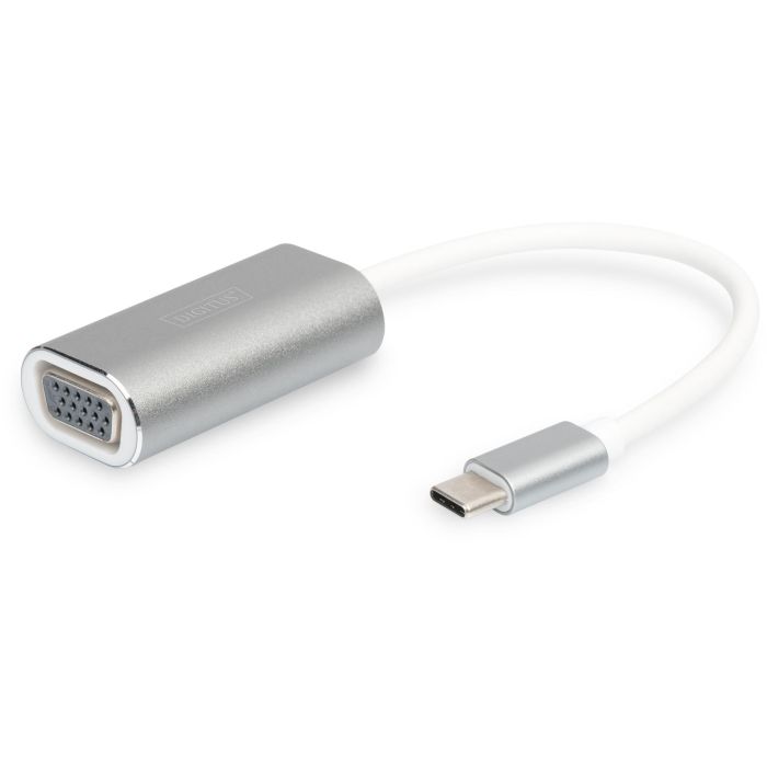 Digitus VL100 - Adaptador USB-C a VGA, 0.2m, Full HD 1920x1080p, Blanco. Conecta tu PC a monitor o proyector.